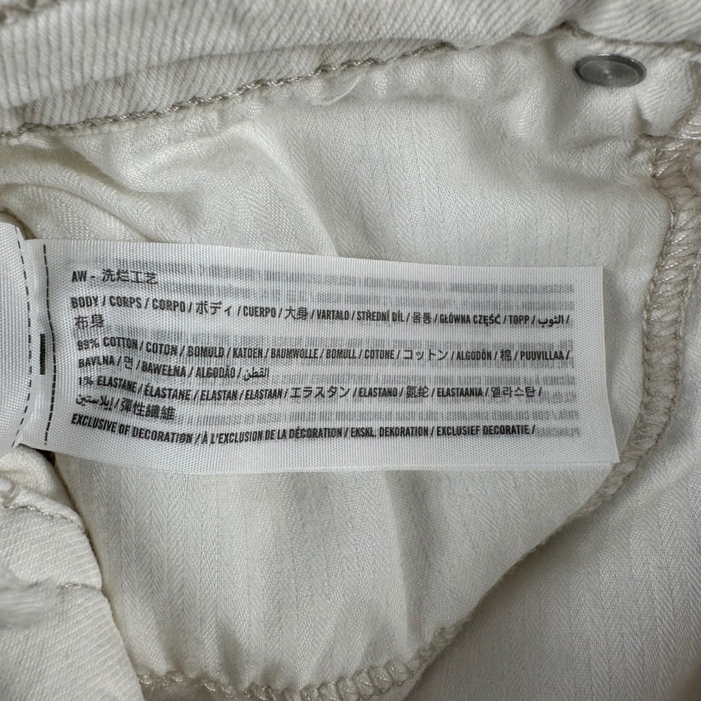 Abercrombie & Fitch The Dad Short Women 28 White High Rise Raw Hem Denim READ - Picture 4 of 9